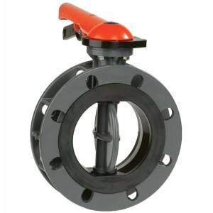 Затвор дисковый ПВХ Butterfly Valve Ду200 Ру10 межфланцевый в Мытищах